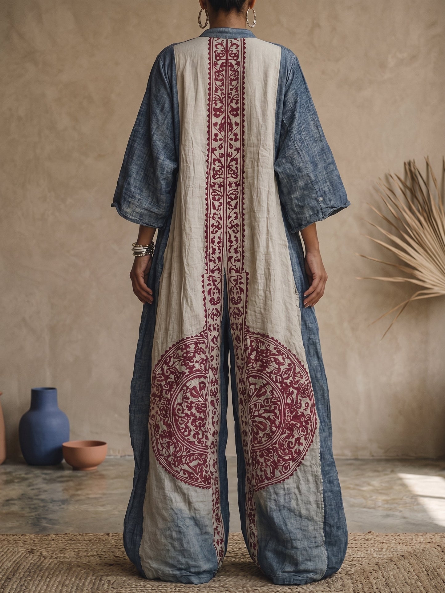 Cosima | Tuta boho artistica con stampa ornamentale vintage