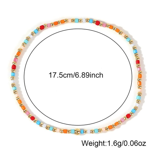 Colorful Beaded Elastic Cord Bracelet Set