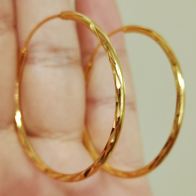Gold-Plated Shimmer Hoop Earrings