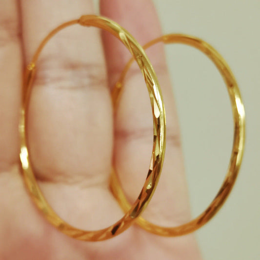 Gold-Plated Shimmer Hoop Earrings
