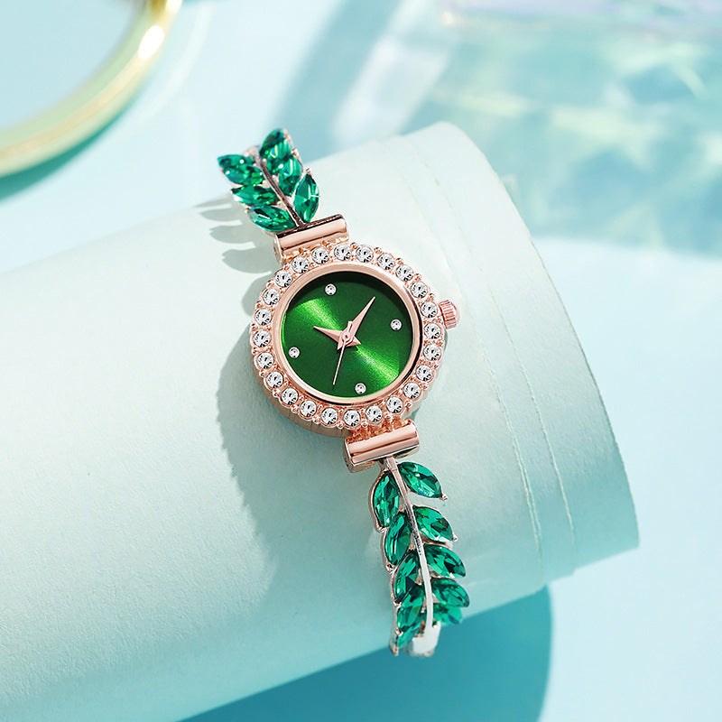 Sparkling Leaf Bracelet Watch