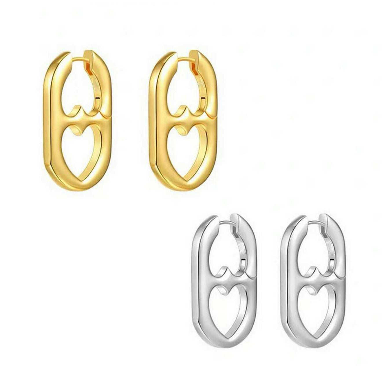 Simple Heart Shaped Hoop Earrings