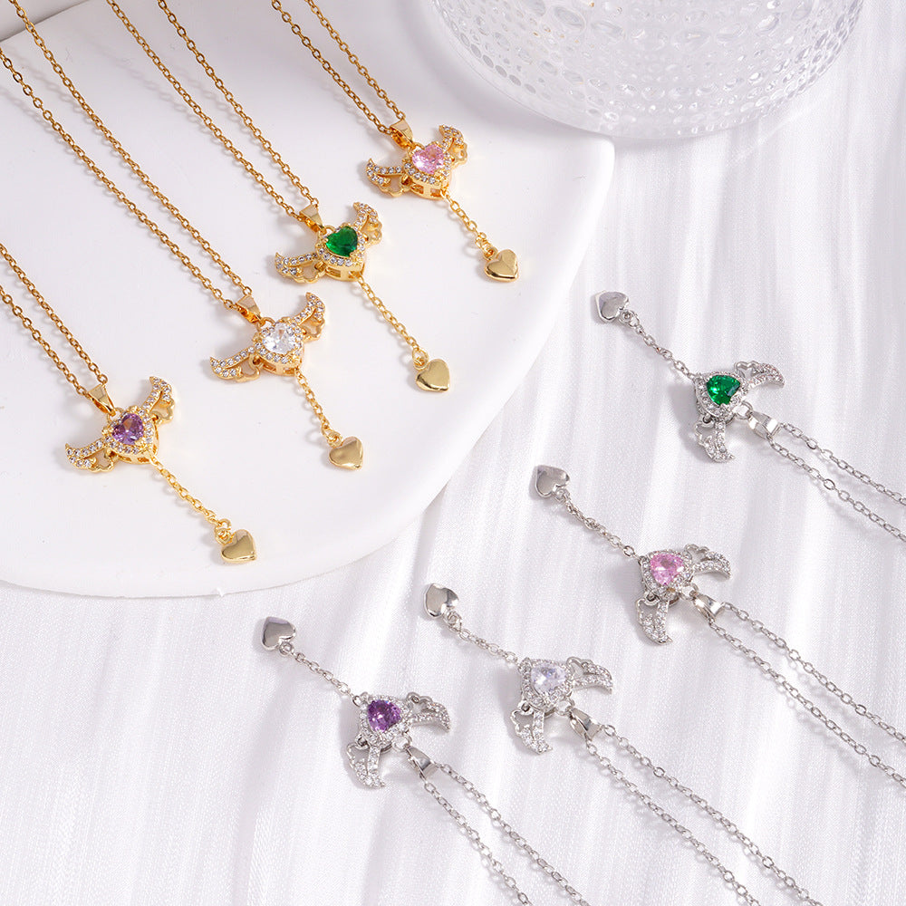 Angel Heart Necklace ¨C Movable Wings Design