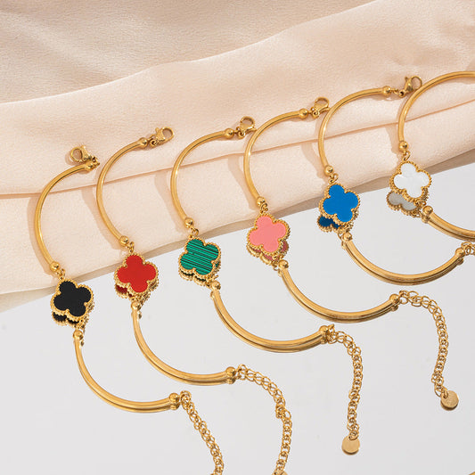 Waterproof Clover Bangle Bracelet