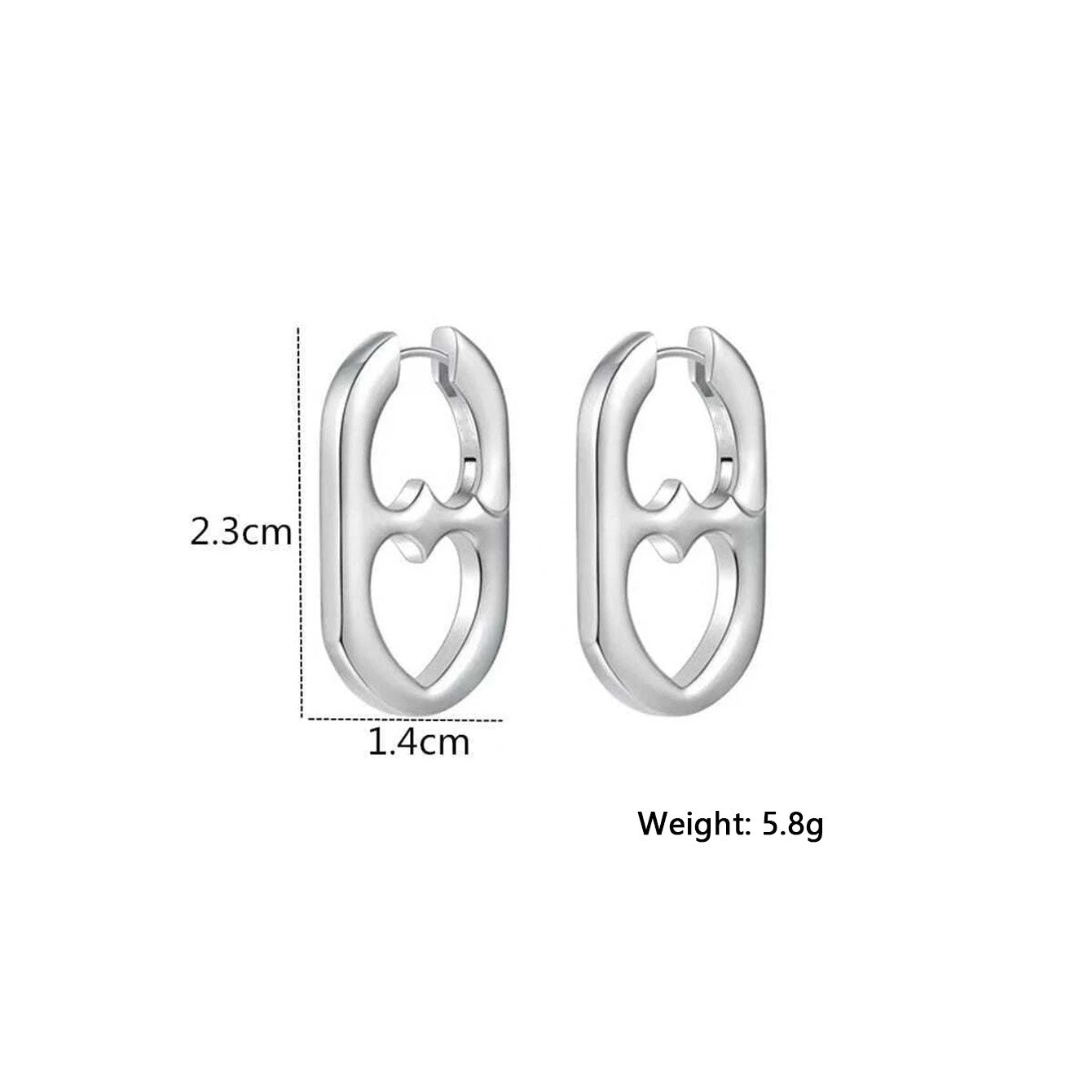 Simple Heart Shaped Hoop Earrings