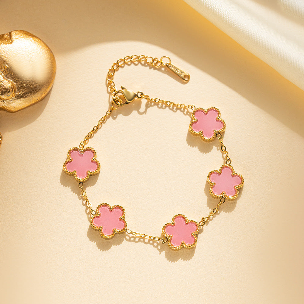 Elegant Five-Petal Flower Bracelet