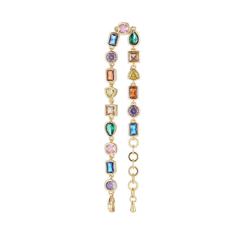 Colorful Geometric Crystal Zirconia Necklace