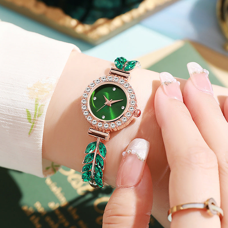 Sparkling Leaf Bracelet Watch