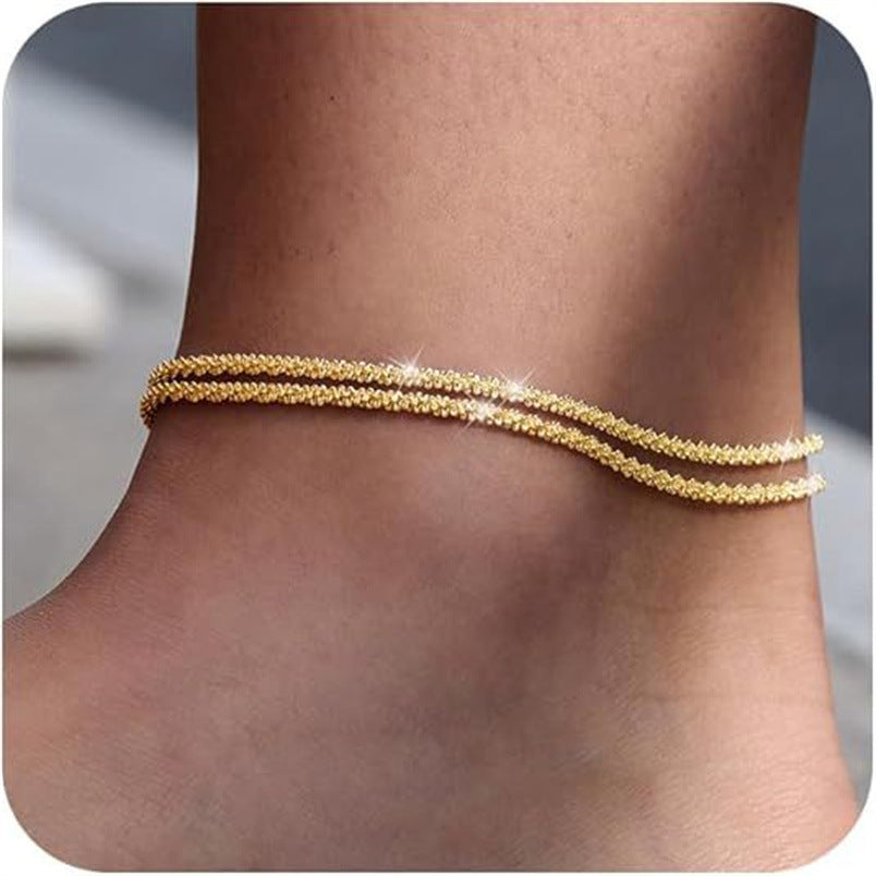 Minimalist Waterproof Adjustable Layered Anklet