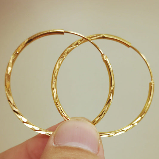 Gold-Plated Shimmer Hoop Earrings