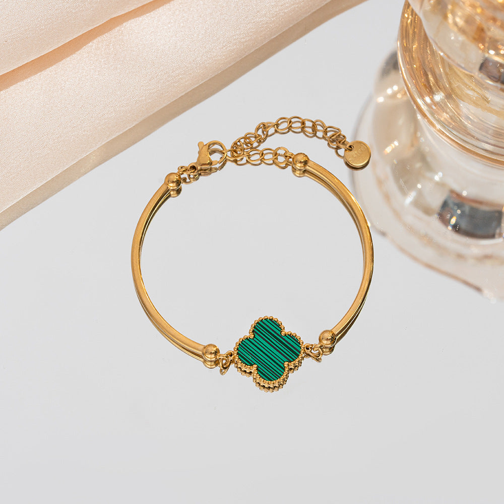 Waterproof Clover Bangle Bracelet