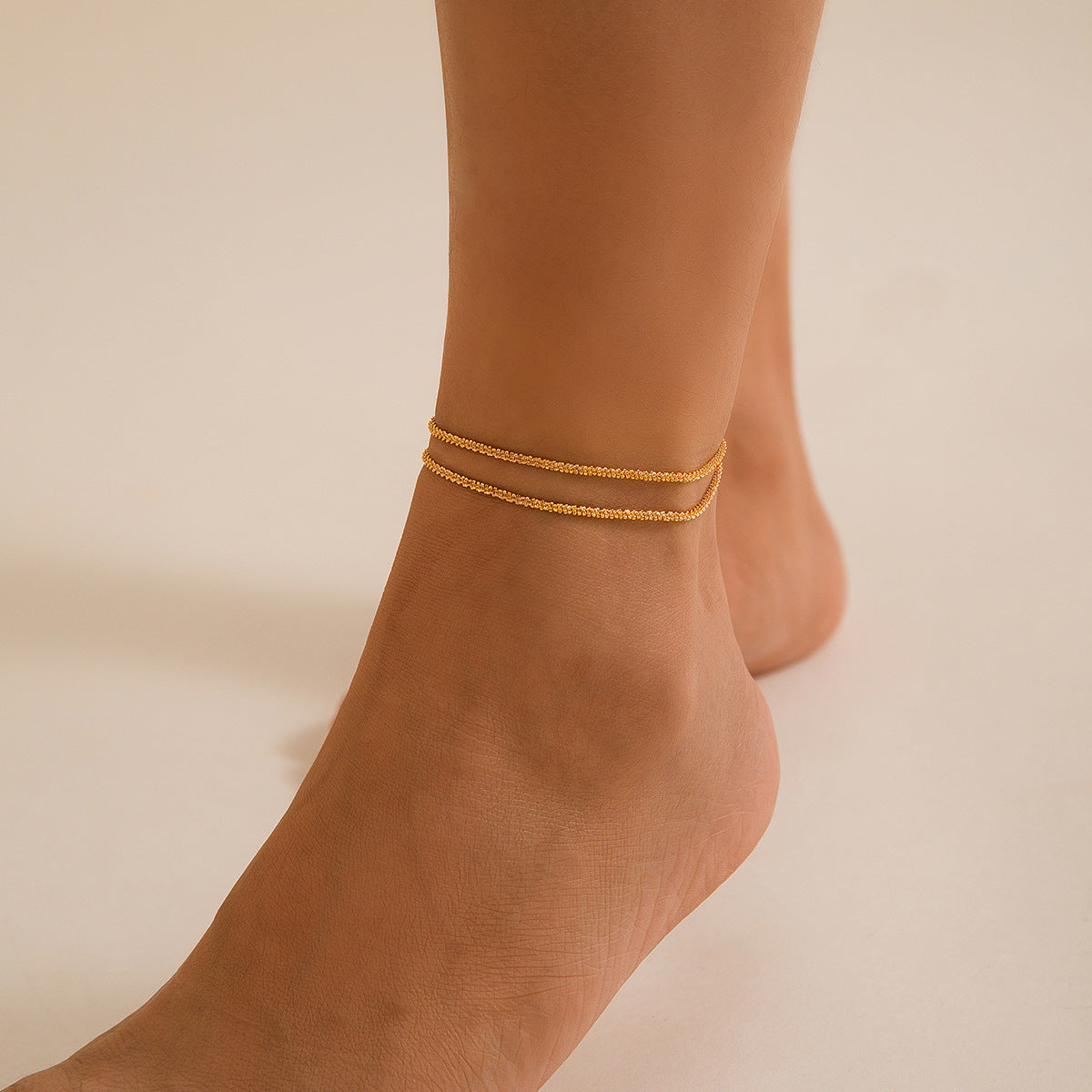 Minimalist Waterproof Adjustable Layered Anklet