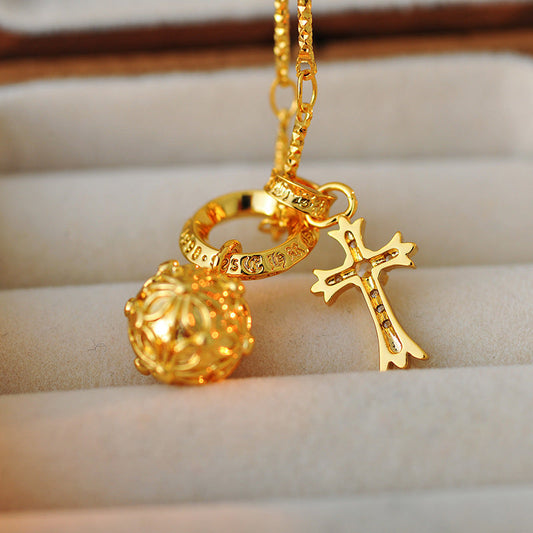 Cross & Heart Crystal Necklace