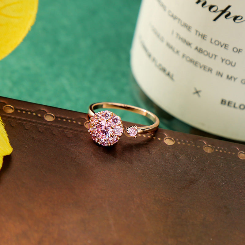 Sparkling Spinning CZ Stone Open Ring