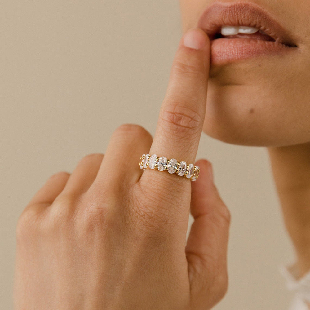 Oval Cubic Zirconia Ring ¨C 14K Gold Plated