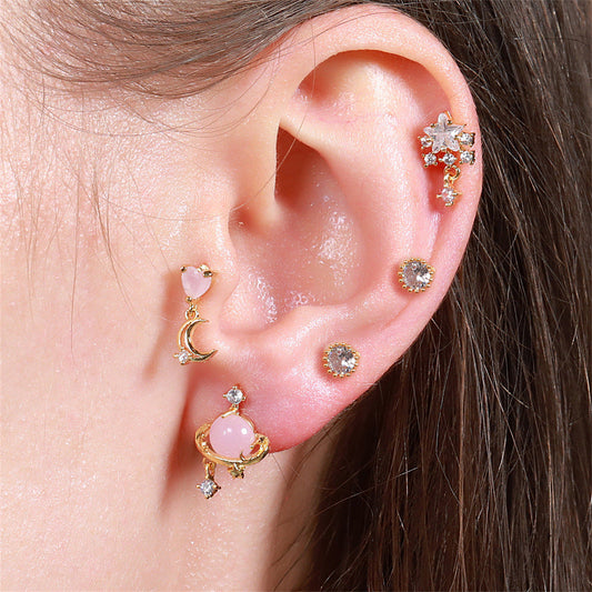 Sweet Pink Love Earrings Set