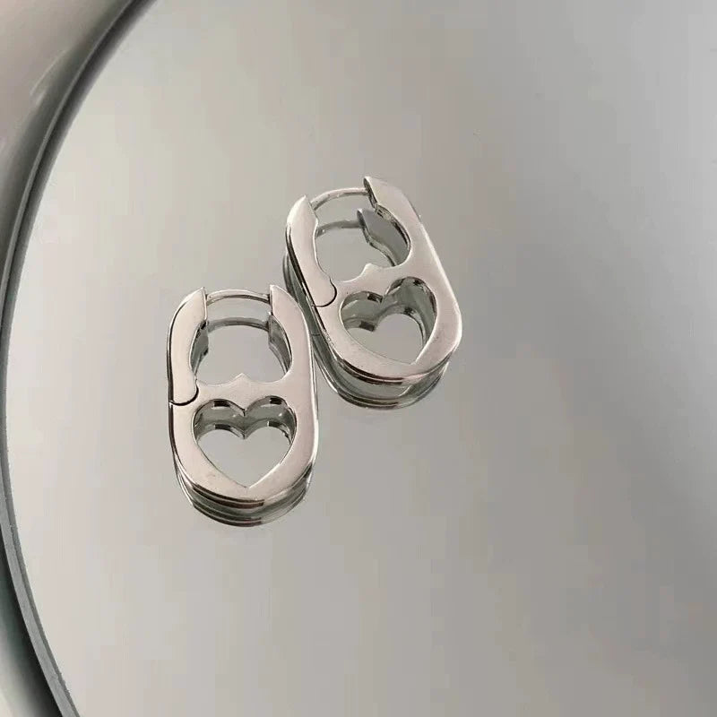 Simple Heart Shaped Hoop Earrings