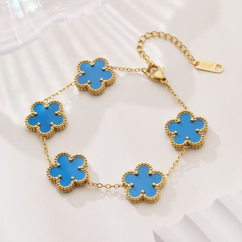 Elegant Five-Petal Flower Bracelet