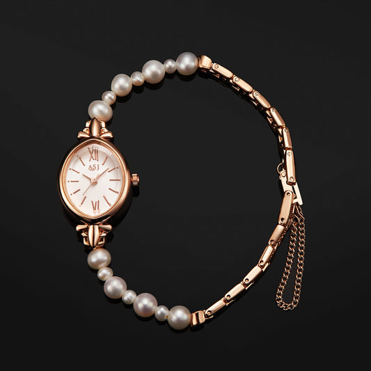 Pretty Pearl Quartz Bracelet Watch ¨C Rose Gold