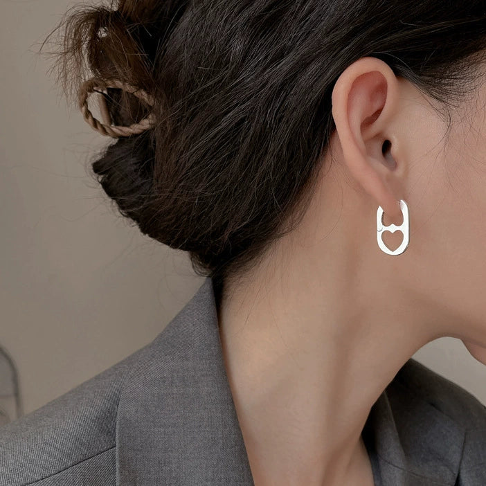 Simple Heart Shaped Hoop Earrings