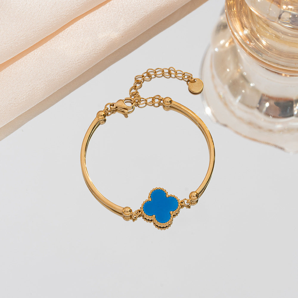 Waterproof Clover Bangle Bracelet