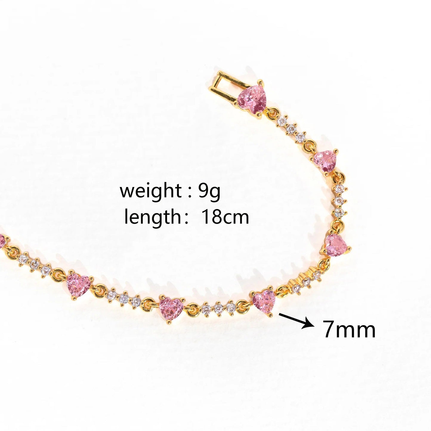 Sweet Pink Bow Crystal Stacking Bracelet