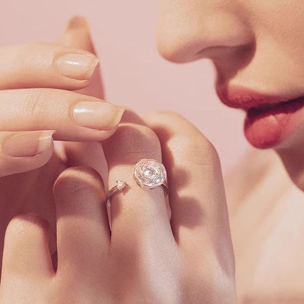 Sparkling Spinning CZ Stone Open Ring