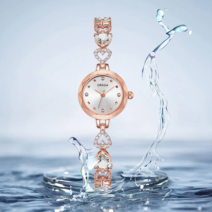 Ocean Heart Crystal Waterproof Watch