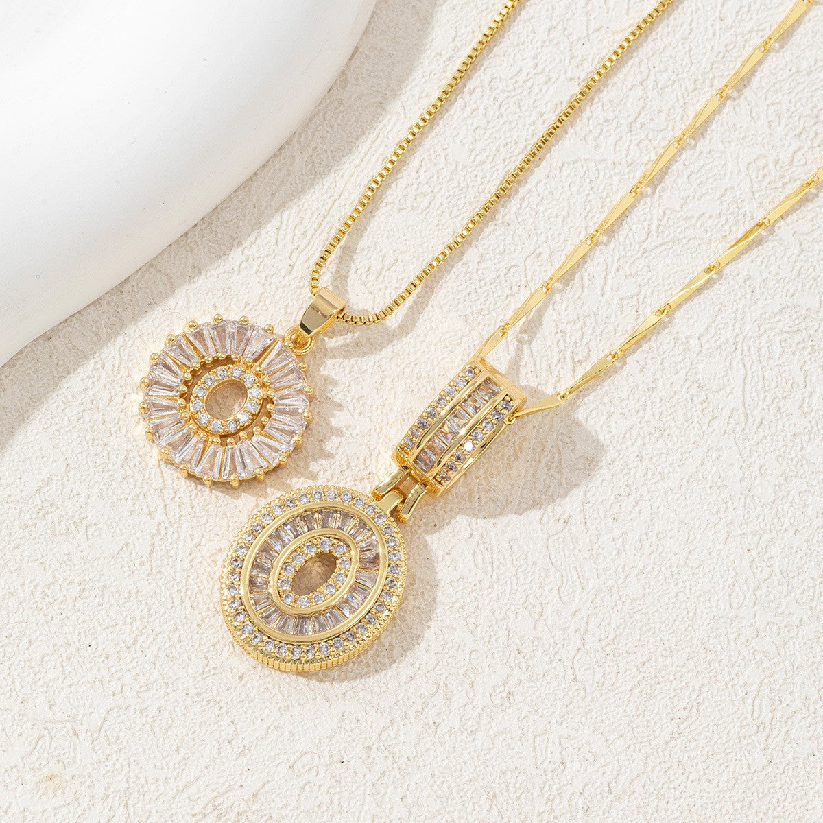 2-Pack Cubic Zirconia Initial Necklaces