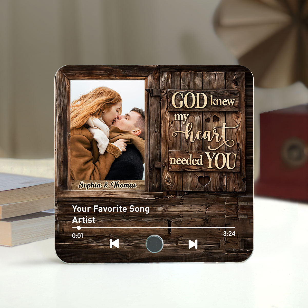 God Knew My Heart Needed You Couple Upload Photo Personalized Music Fridge Magnet, Heartfelt Gift For Couple, For Him, For Her, Boyfriend, Girlfriend, Husband, Wife