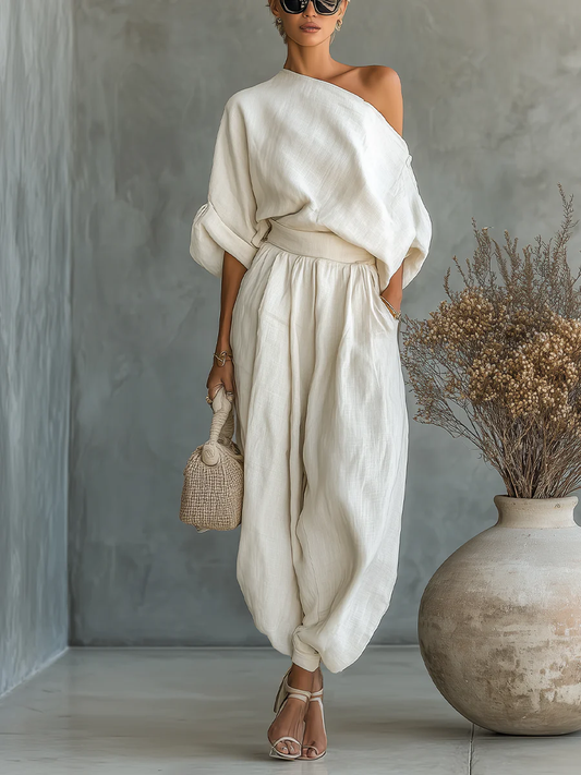 Eleonora | Set elegante monospalla due pezzi