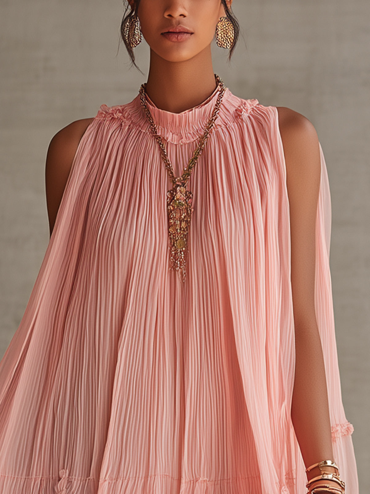 Isabella | Mini abito chiffon con scollo all'americana e gonna balloon