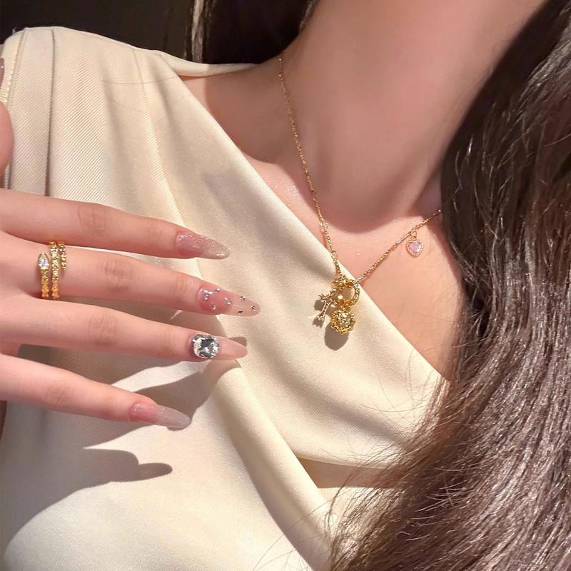 Cross & Heart Crystal Necklace