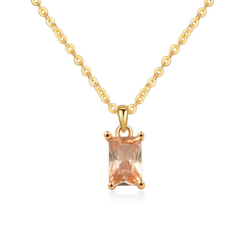 12 Birthstone Pendant Sterling Silver Necklace