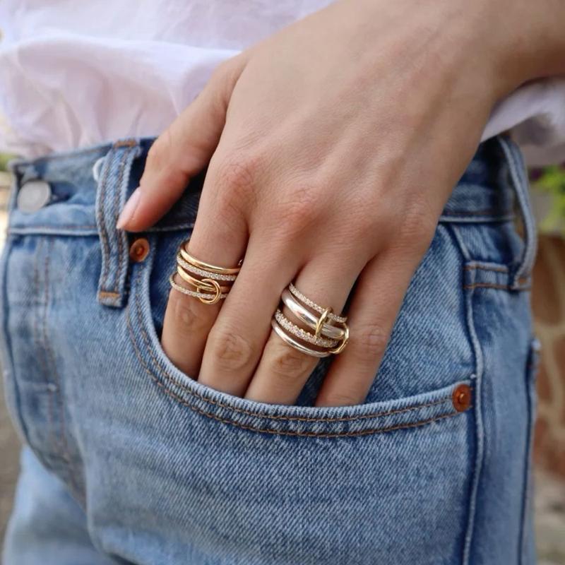 4-Layer Interlocking Zircon Stackable Ring