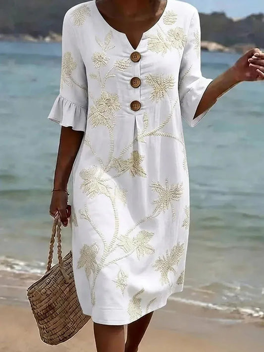 Abito casual da donna con stampa floreale