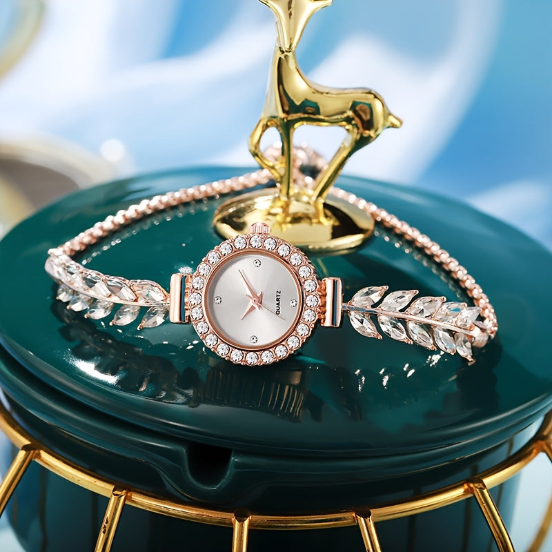 Sparkling Leaf Bracelet Watch