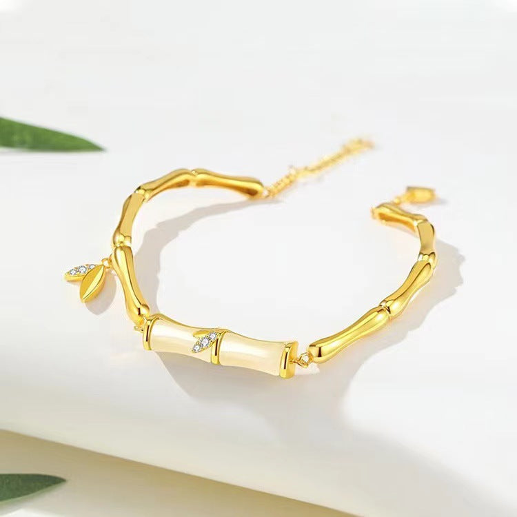 White Jade Bamboo Bracelet