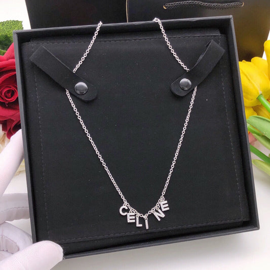 18K Celine Script Necklace
