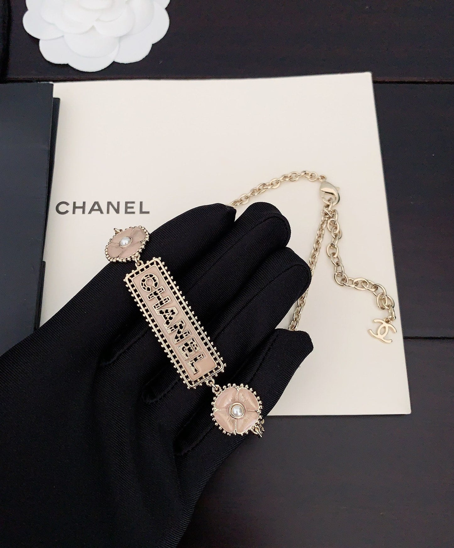 18K  Chanel Resin Diamonds Necklace