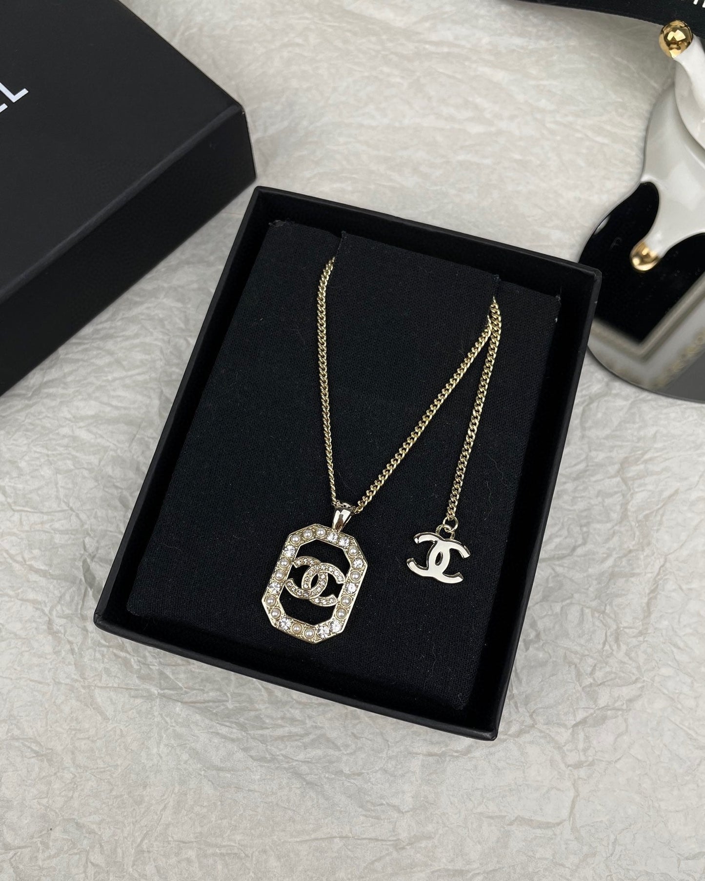 18K  Chanel Perfume Bottle Chain Necklace