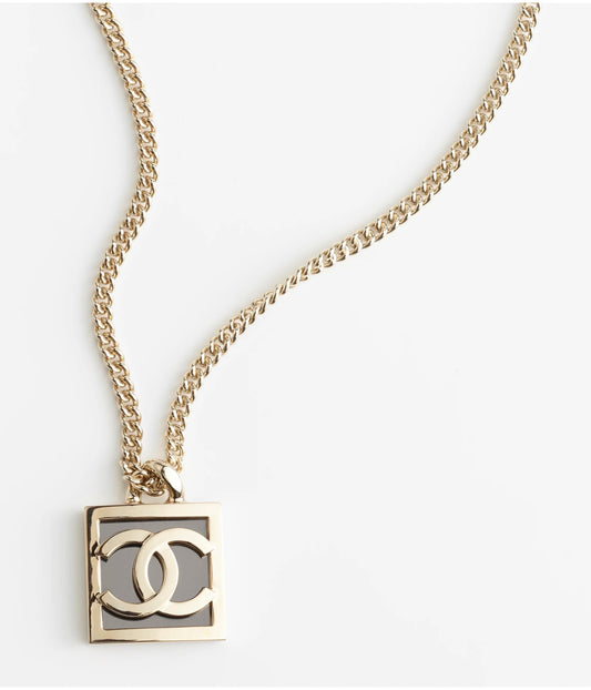 18K  Chanel Square Logo Necklace