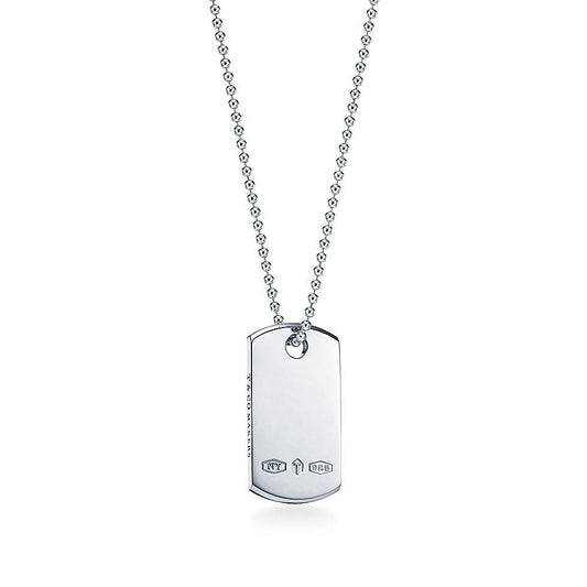 18K Tiffany 1837 Makers I.D. Tag Pendant Necklace