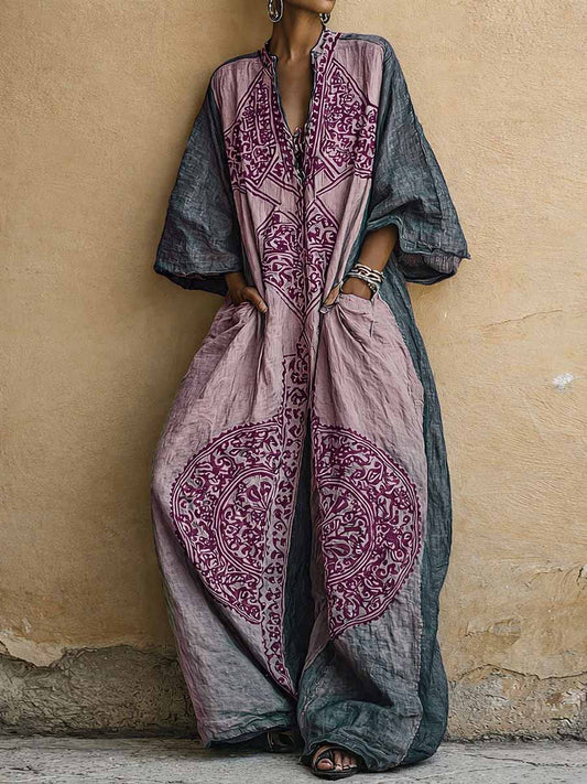 Cosima | Tuta boho artistica con stampa ornamentale vintage
