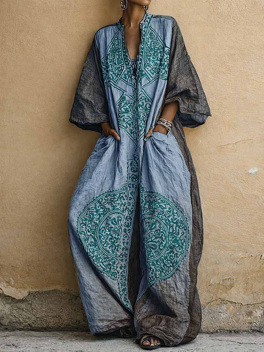 Cosima | Tuta boho artistica con stampa ornamentale vintage