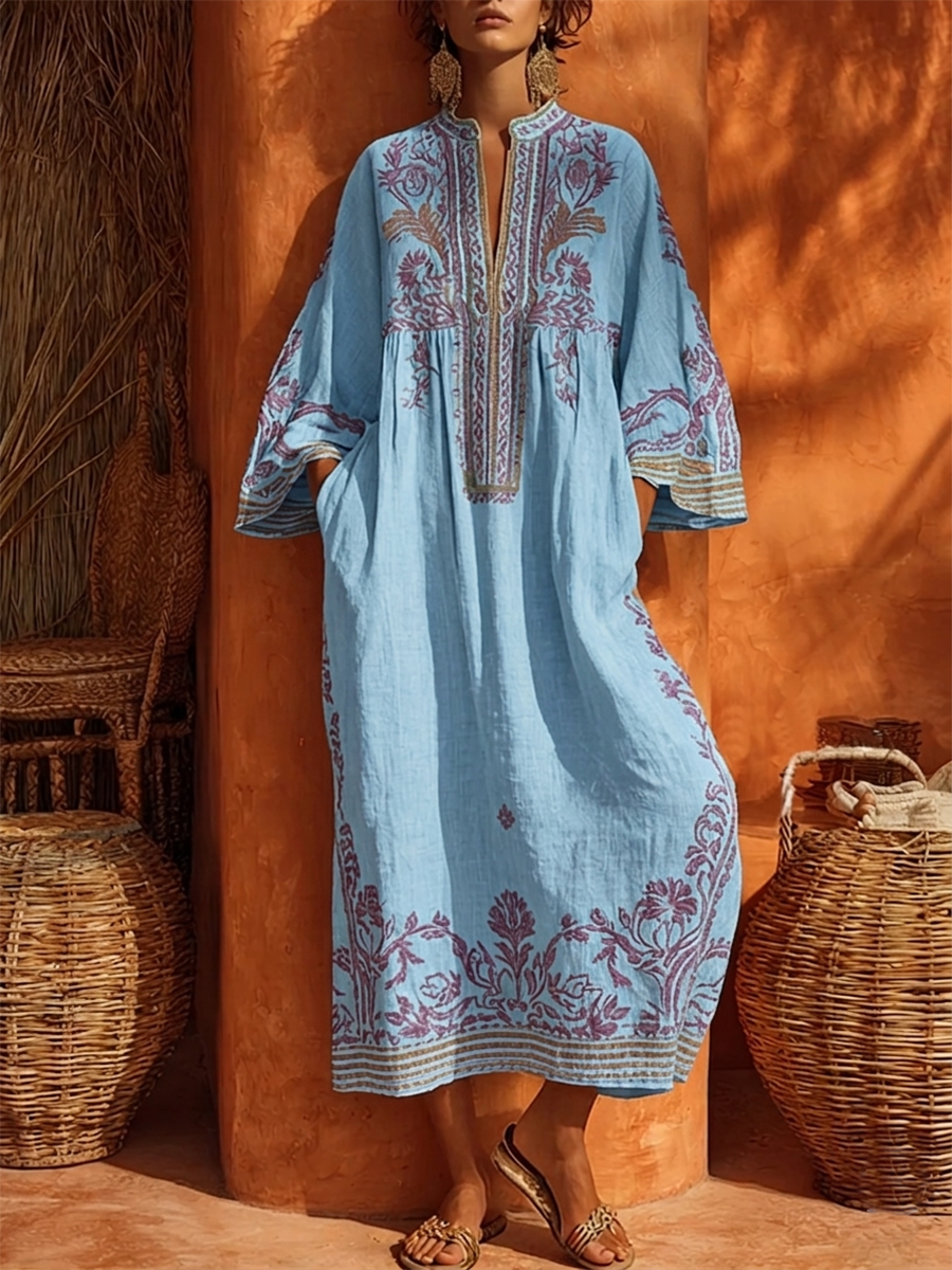 Celestina - Abito boho ricamato dal fascino mediterraneo
