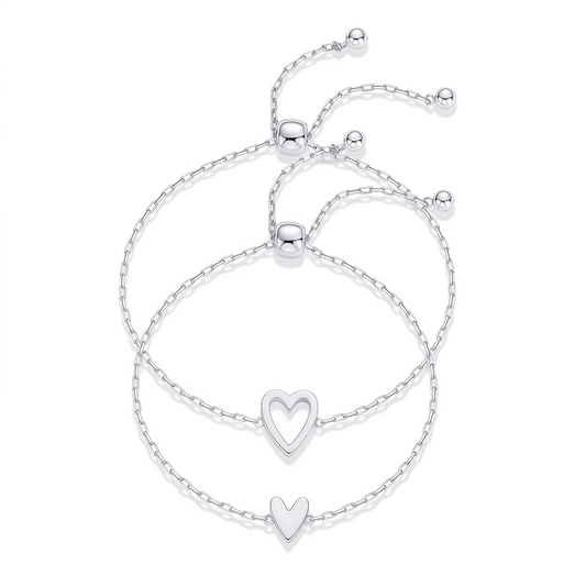 2 Pieces Matching Heart Bracelets ¨C BFF & Mother Daughter Set
