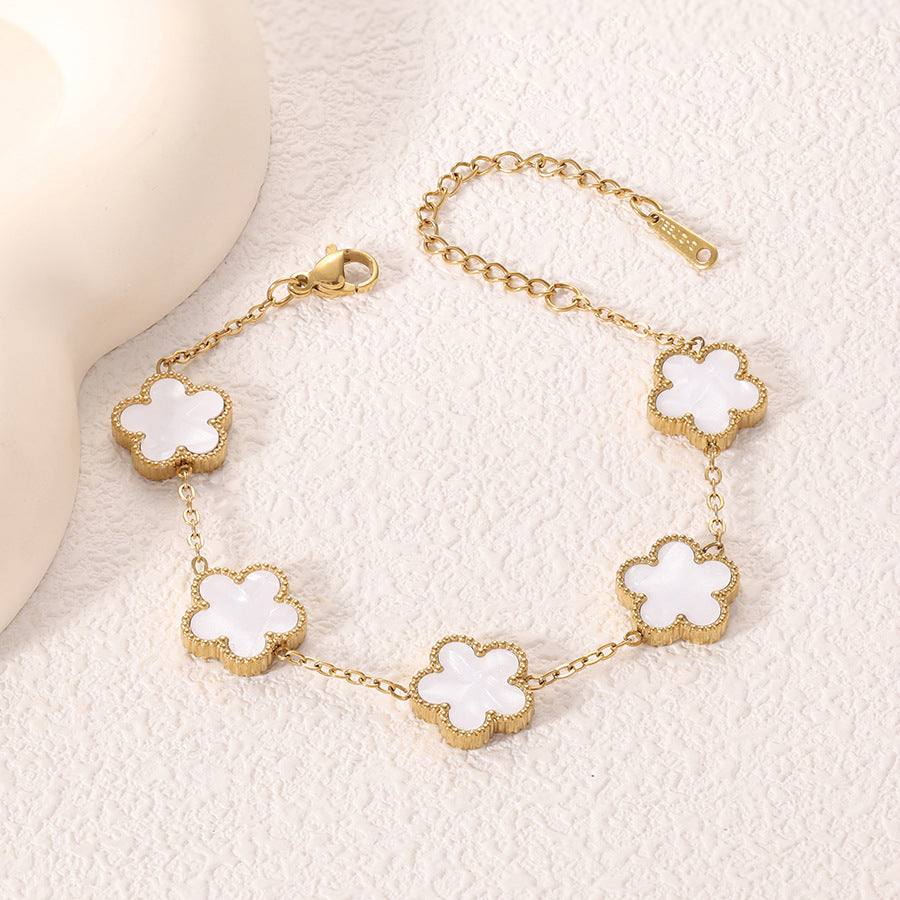 Elegant Five-Petal Flower Bracelet