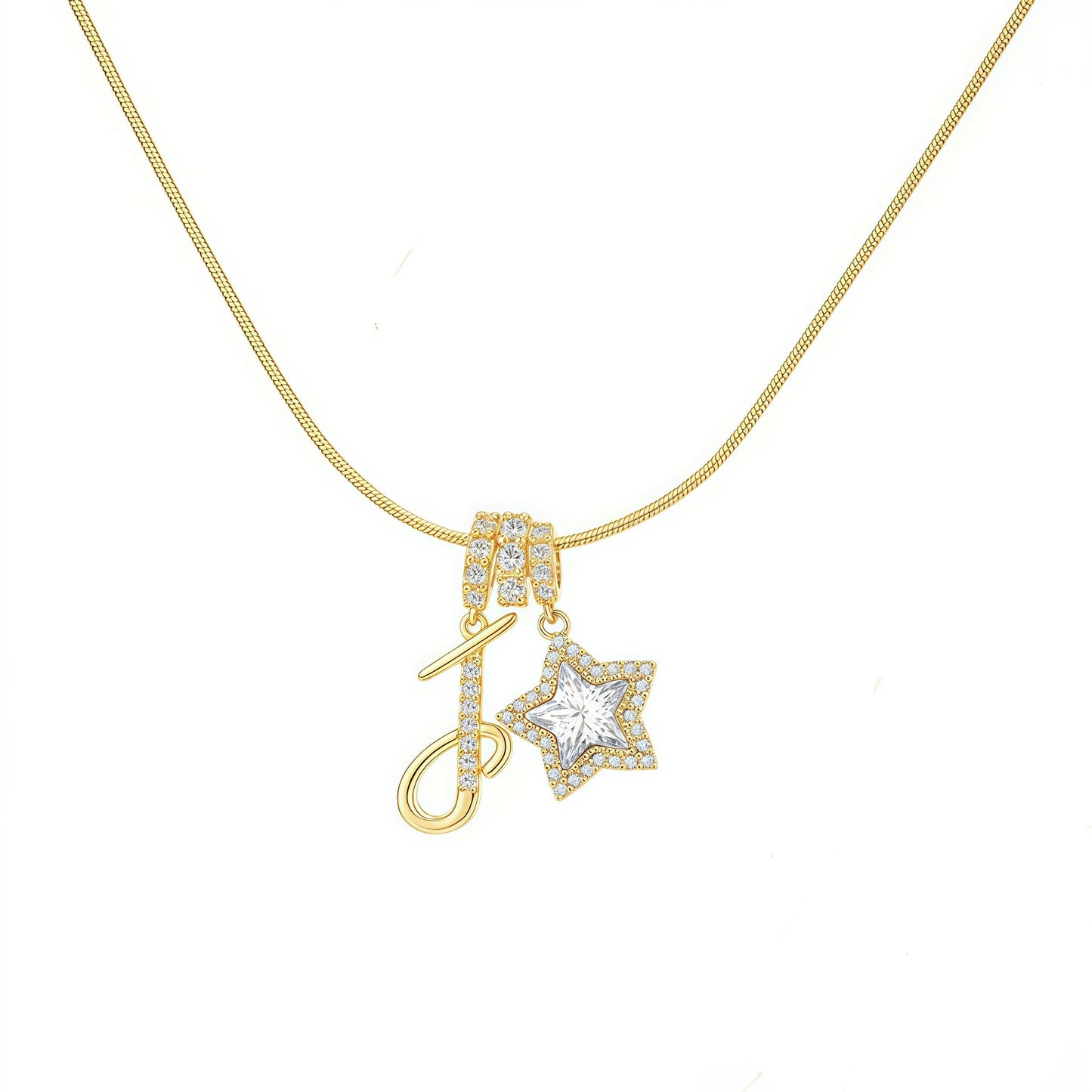 Initial & Star Pendant Necklace ¨C Waterproof & Tarnish-Free