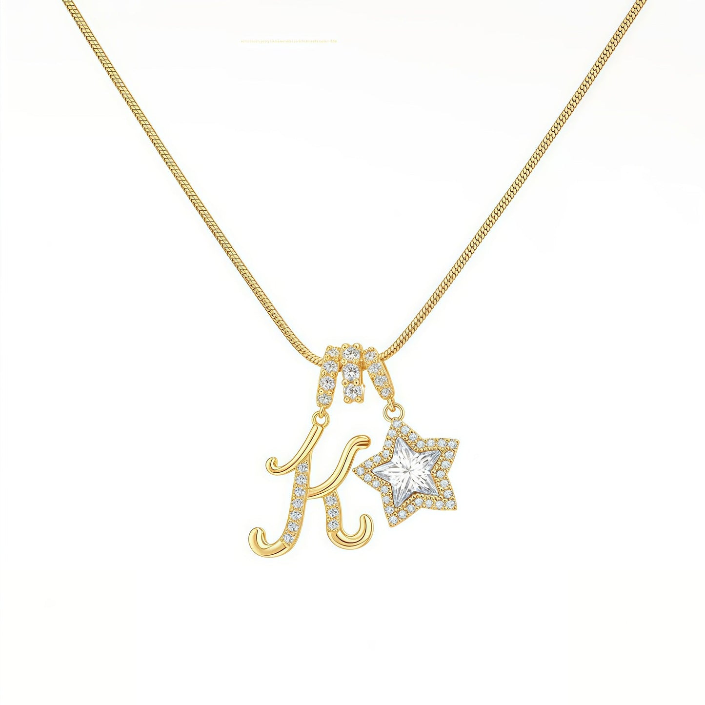 Initial & Star Pendant Necklace ¨C Waterproof & Tarnish-Free